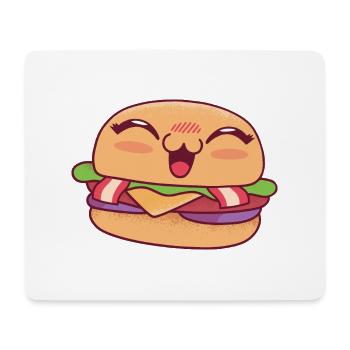 Cute lächelnde Burger Cute lächelnde Burger Inspir - Mousepad (Querformat) - Weiß - Vorne