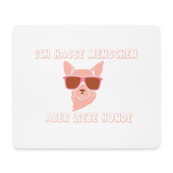 I Hate People - Dogs Pugs Saying Gift - Mouse Pad (horizontal) - white - Front