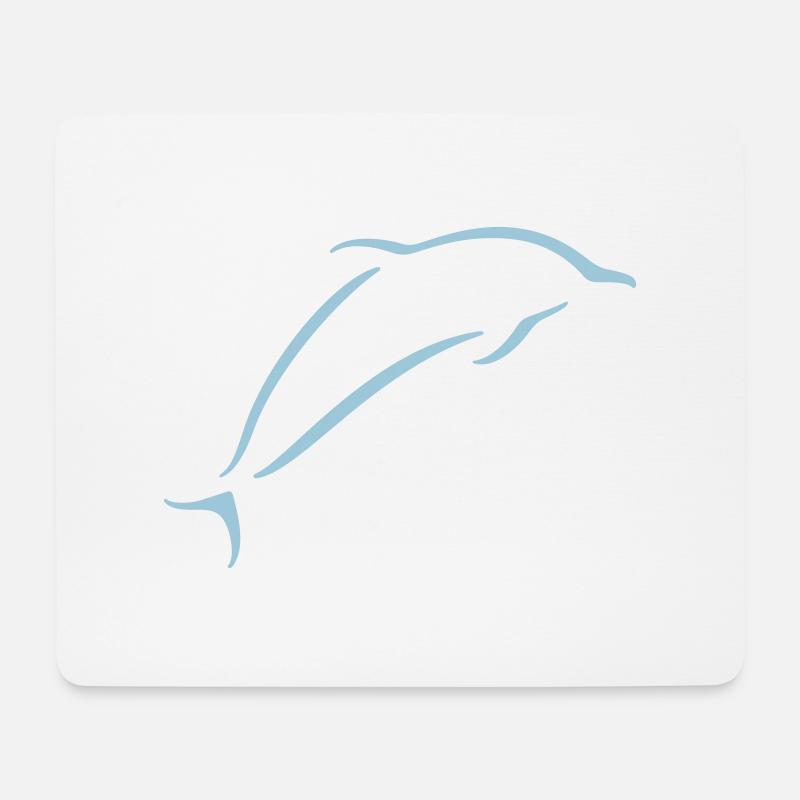 Delphin - Mousepad (Querformat) - Weiß