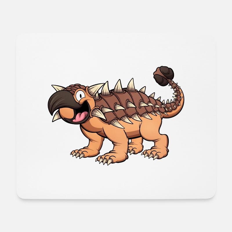 Glücklich lächelnder Ankylosaurus - Mousepad (Querformat) - Weiß