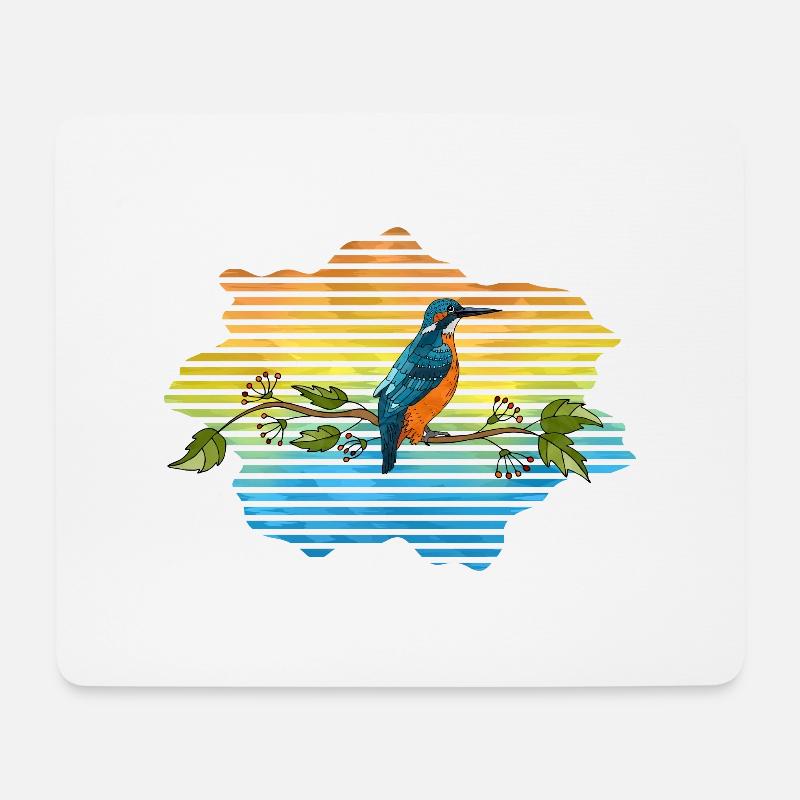 Bunter Vogel - Mousepad (Querformat) - Weiß