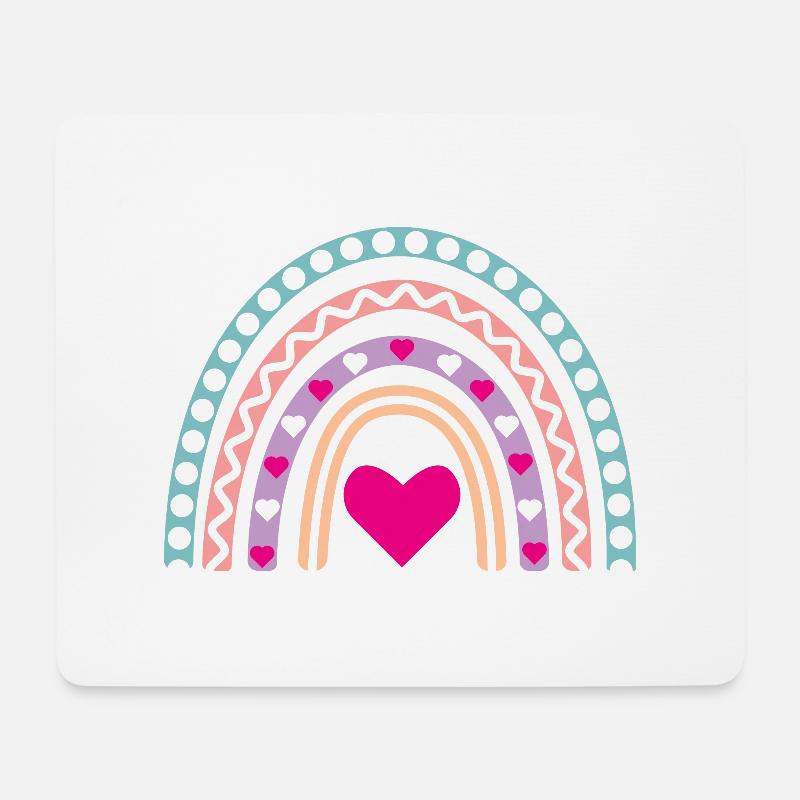 Boho Rainbow in sanften Farben - Mousepad (Querformat) - Weiß