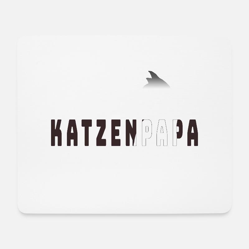 Katzenpapa - Mousepad (Querformat) - Weiß