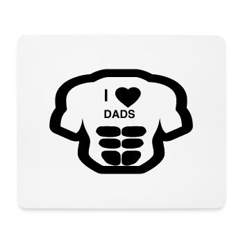 Cooles „I Love Dads“ Design für sie und ihn - Mousepad (Querformat) - Weiß - Vorne