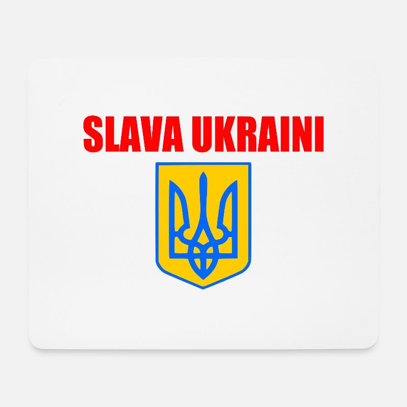 Slava ukraini - Mousepad (Querformat) - Weiß
