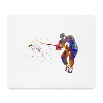 Joueur de hockey sur glace - Tapis de souris (format paysage) - blanc - Devant