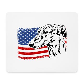 Galgo Español Amérique Flag Dogs Wilsigns - Tapis de souris (format paysage) - blanc - Devant