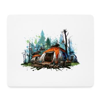 Camping atmosphere. A retro adventure. - Mouse Pad (horizontal) - white - Front