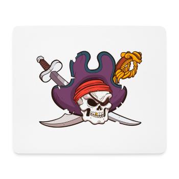 Crâne de pirate - Tapis de souris (format paysage) - blanc - Devant