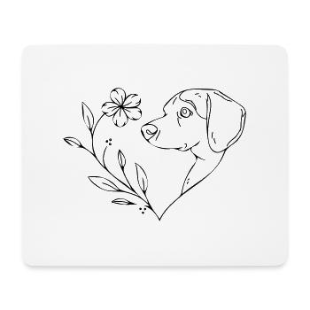 heart dog - Mouse Pad (horizontal) - white - Front