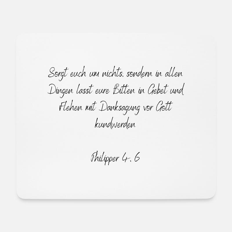 Bibelvers - Philipper 4:6 - Mousepad (Querformat) - Weiß