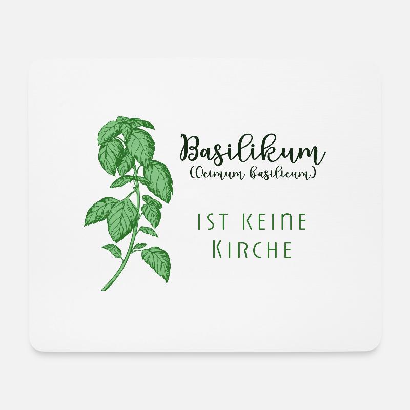 Basilikum Lustiger Spruch Humor - Mousepad (Querformat) - Weiß