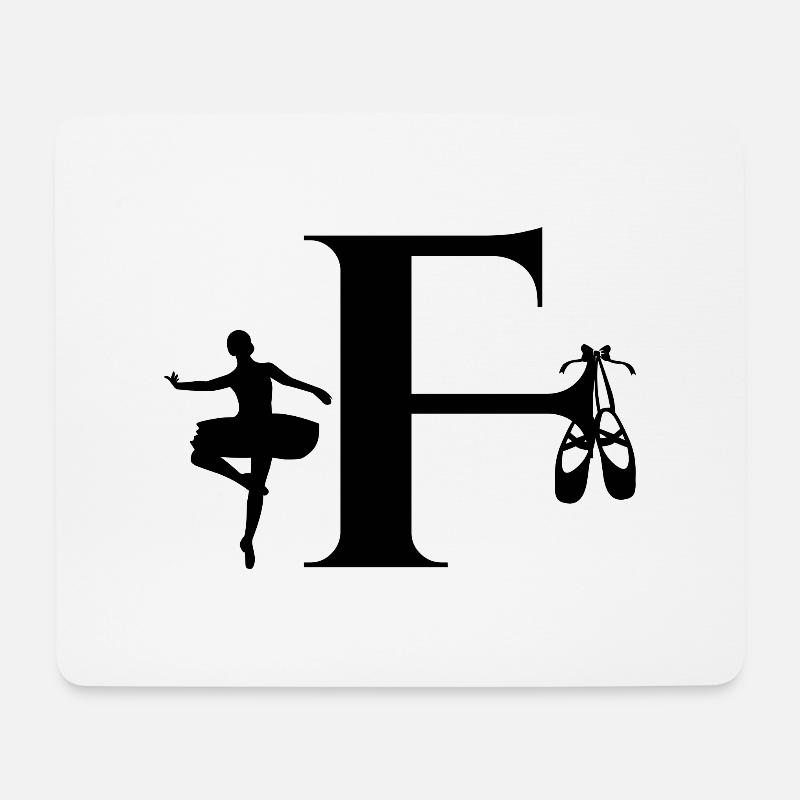Buchstabe f Ballerina - Mousepad (Querformat) - Weiß