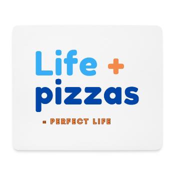 Vie + Pizzas = Vie parfaite - Tapis de souris (format paysage) - blanc - Devant