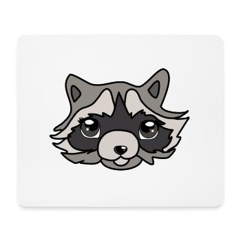Raccoon head - Mouse Pad (horizontal) - white - Front