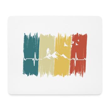 Battement de cœur Vintage Montagne - Tapis de souris (format paysage) - blanc - Devant