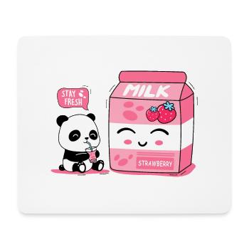 Panda and milk - Mouse Pad (horizontal) - white - Front