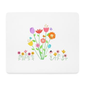 Flowers - Mousepad (Querformat) - Weiß - Vorne