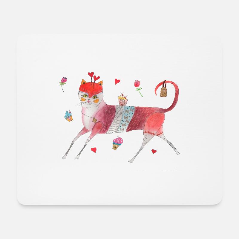Shopper cat - Mouse Pad (horizontal) - white