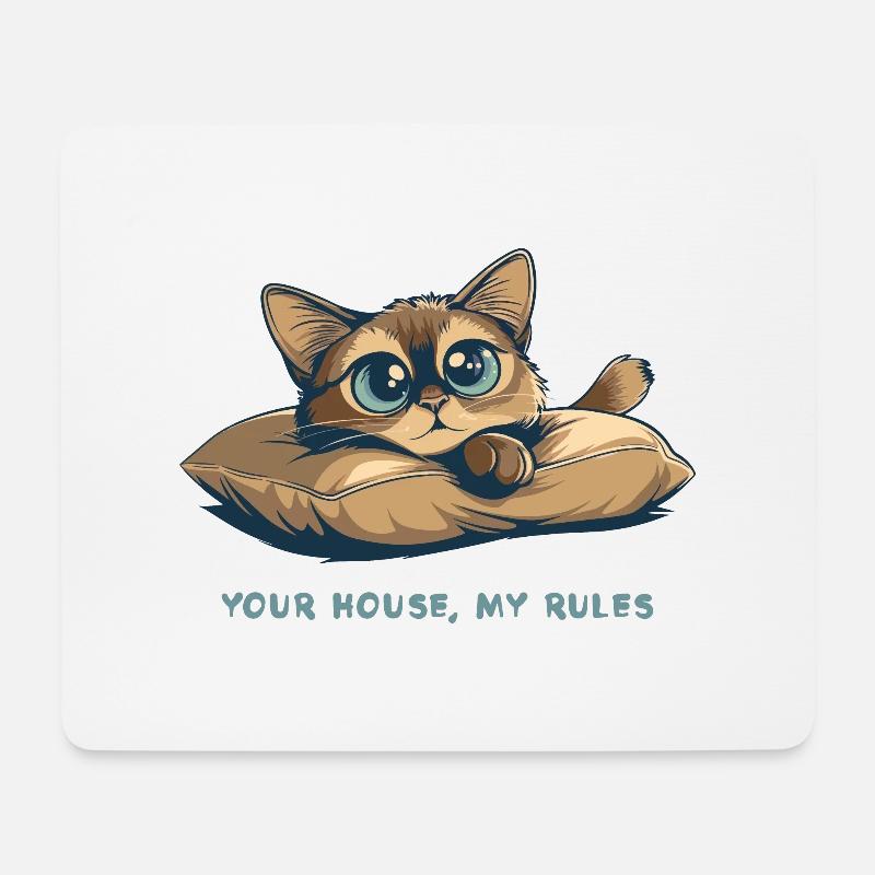 Dein Haus, meine Regeln - Mousepad (Querformat) - Weiß