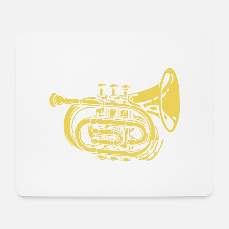 Trompete - Mousepad (Querformat) - Weiß