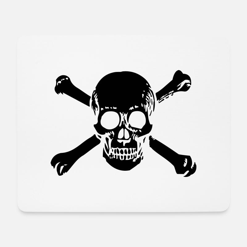 OLD SCHOOL SKULL 1C - Mousepad (Querformat) - Weiß