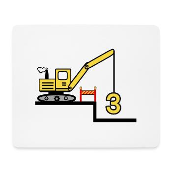Bagger - Mousepad (Querformat) - Weiß - Vorne
