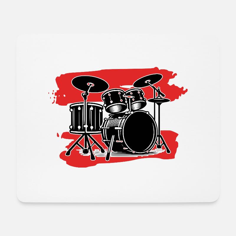 Österreich Flagge Schlagzeug - Mousepad (Querformat) - Weiß