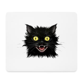 A Nervous Black Cat - Mouse Pad (horizontal) - white - Front