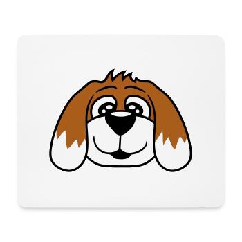Visage de chien Petit chiot heureux Animal de compagnie - Tapis de souris (format paysage) - blanc - Devant