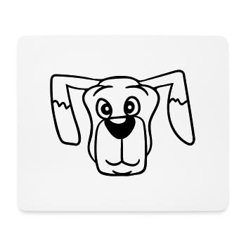 Visage de chien Petit Tête d’animal de compagnie Mignon - Tapis de souris (format paysage) - blanc - Devant