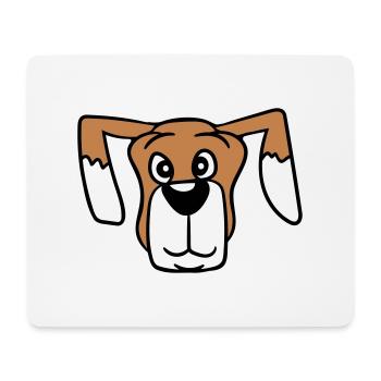 Visage de chien Petit Tête d’animal de compagnie Mignon - Tapis de souris (format paysage) - blanc - Devant