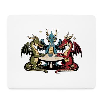Drachen-Spielkarten - Mousepad (Querformat) - Weiß - Vorne
