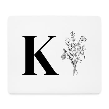 Lette k fleurs minimalistes - Tapis de souris (format paysage) - blanc - Devant