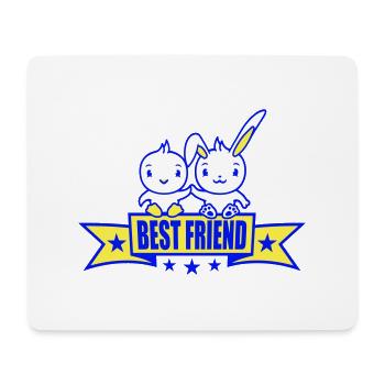 Friend Team Hase Vogel Küken 2 Zwei Hände halten - Mousepad (Querformat) - Weiß - Vorne