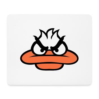 Ente guckt lustig böse wütend gemein sauer Blick - Mousepad (Querformat) - Weiß - Vorne