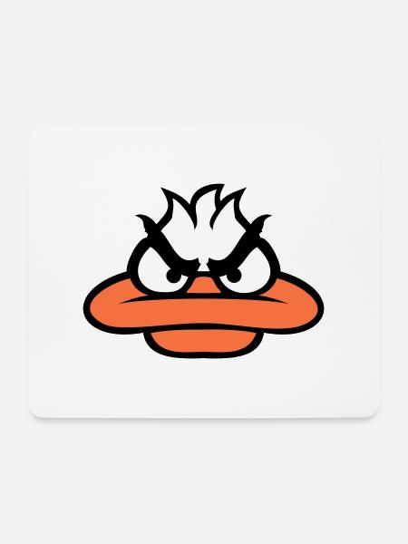 Ente guckt lustig böse wütend gemein sauer Blick - Mousepad (Querformat) - Weiß
