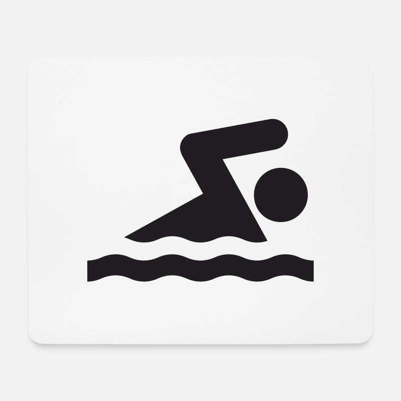 Schwimmen - Mousepad (Querformat) - Weiß