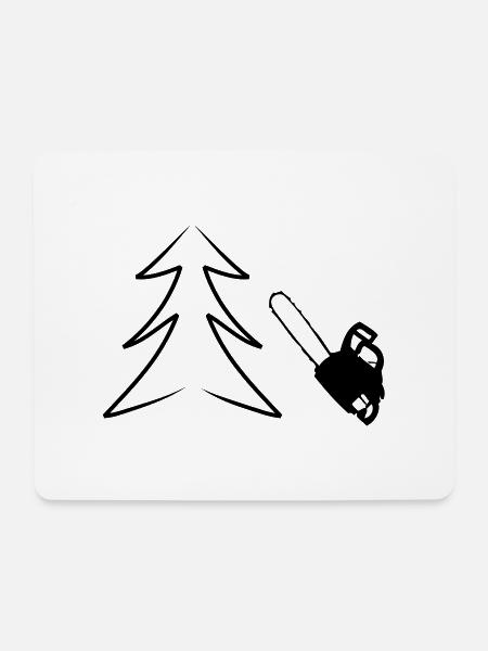Motorsäge - Mousepad (Querformat) - Weiß