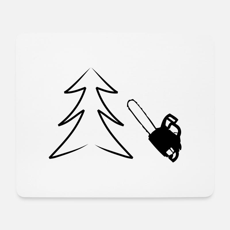 Motorsäge - Mousepad (Querformat) - Weiß