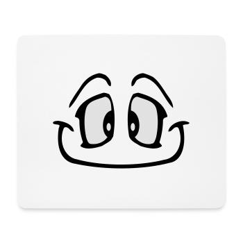 Radiant Cute Comic Cartoon Face Smile - Mouse Pad (horizontal) - white - Front