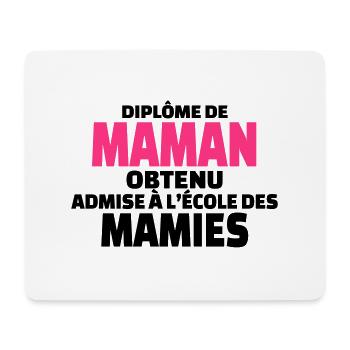 diplôme de maman obtenu admise à l'école de mamies - Tapis de souris (format paysage) - blanc - Devant