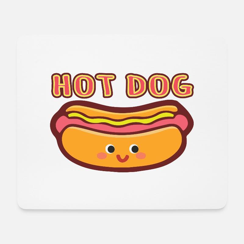 HOT DOG - Mousepad (Querformat) - Weiß