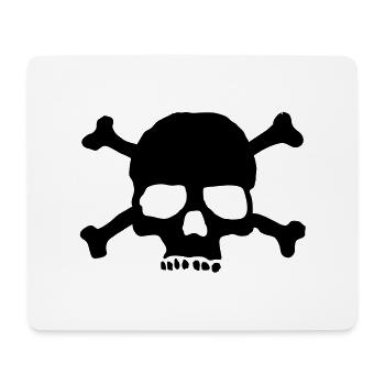 Totenkopf Pirat - Mousepad (Querformat) - Weiß - Vorne