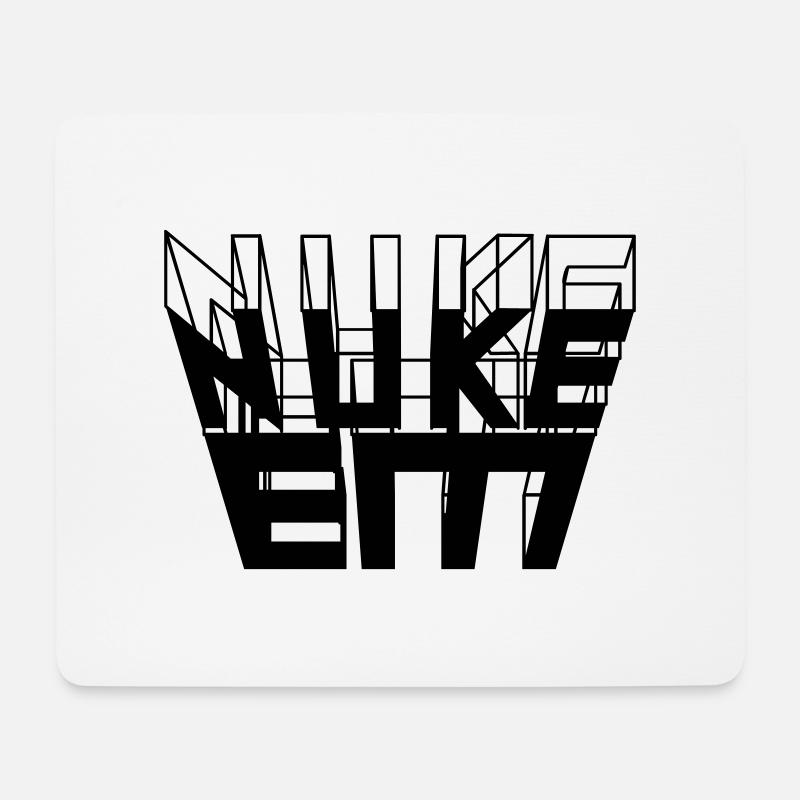 Nuke Em 3D Text - Mousepad (Querformat) - Weiß