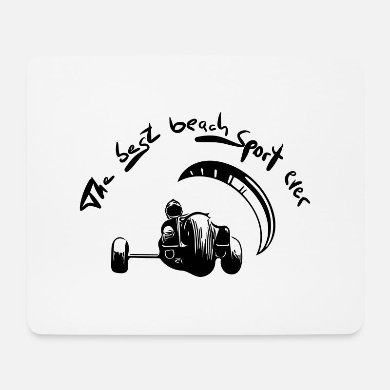 Kitebuggy best beach sport ever - Mousepad (Querformat) - Weiß