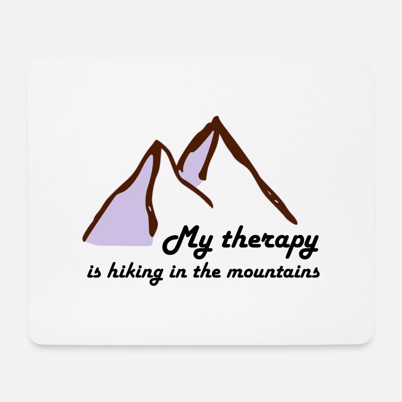 Meine Therapie ist wandern in den Bergen Geschenk - Mousepad (Querformat) - Weiß