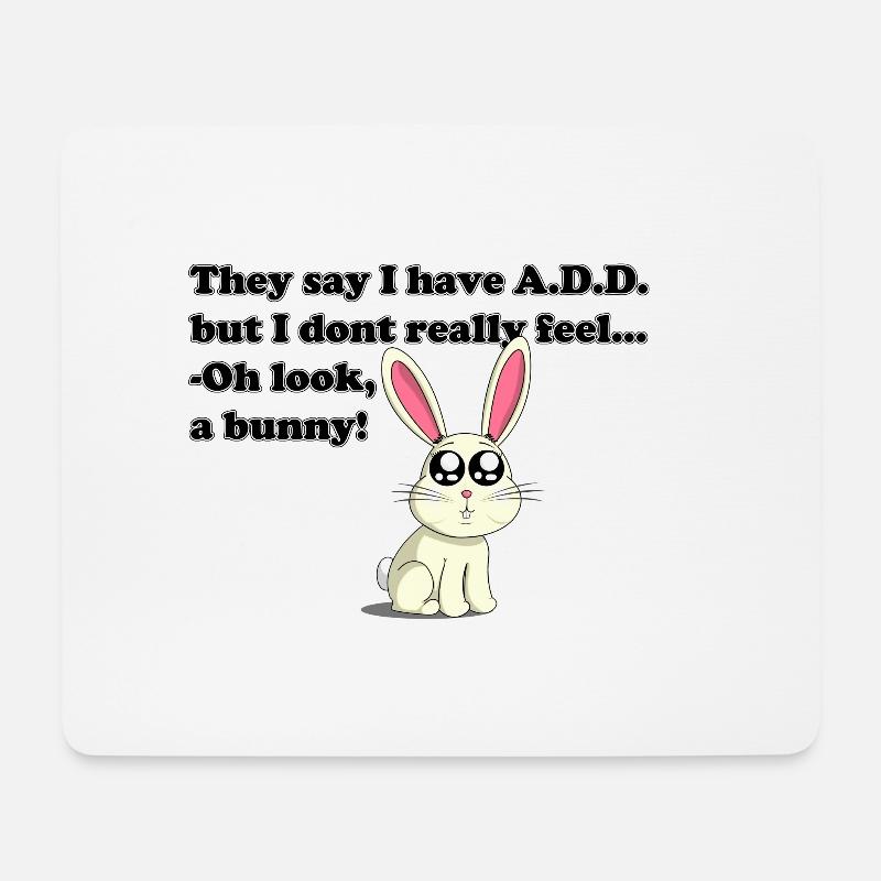 ADD bunny - Mousepad (Querformat) - Weiß
