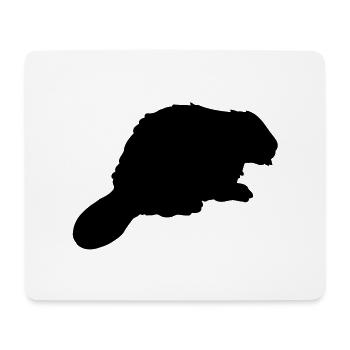 biber_silhouette_t1 - Tapis de souris (format paysage) - blanc - Devant