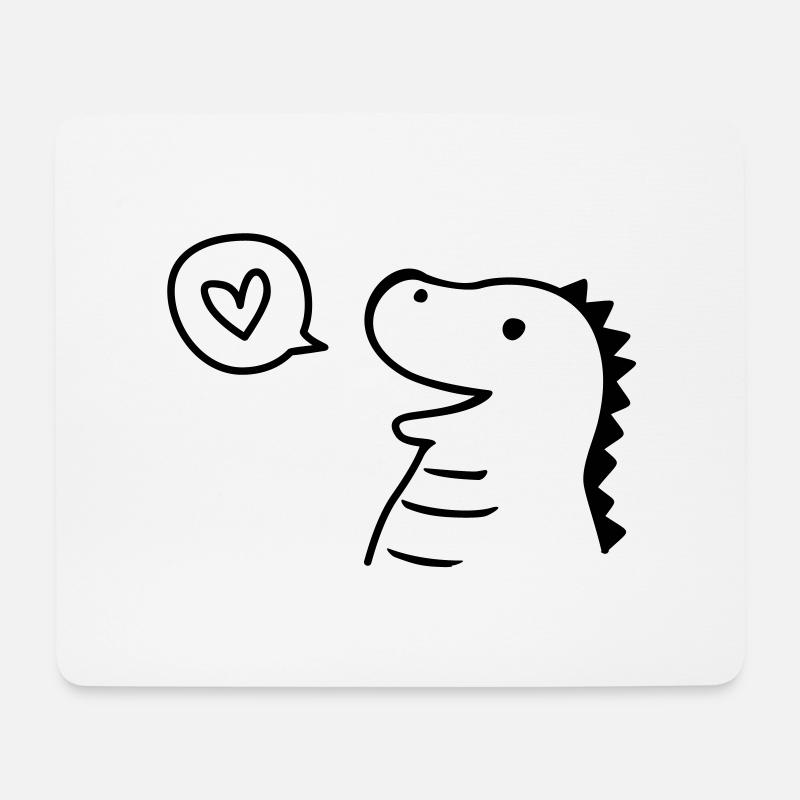 Cute Dino - Mousepad (Querformat) - Weiß